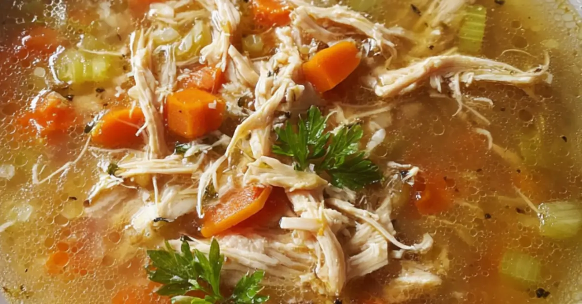 Makkelijke Ouderwetse kippensoep in 30 min.