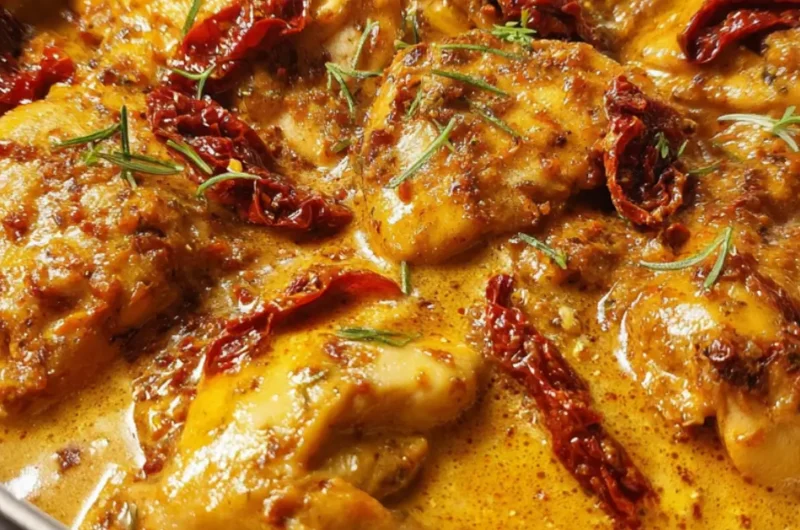 Kip in Roomsaus met Zongedroogde Tomaten