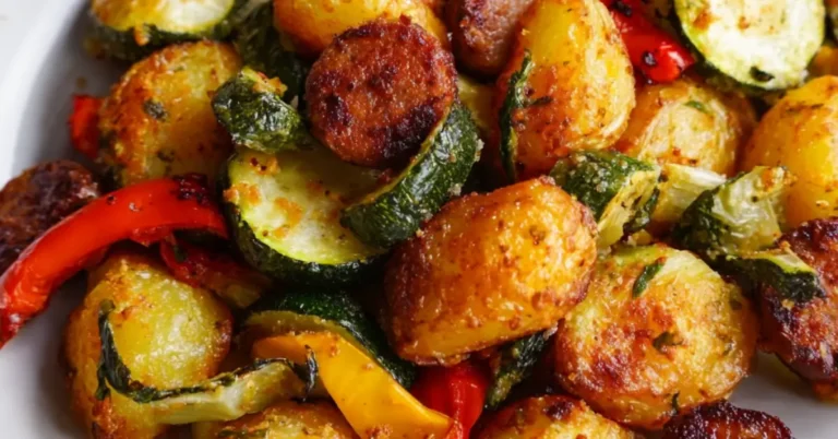 Binnen 15 min: Krieltjes groenten en worst uit de airfryer