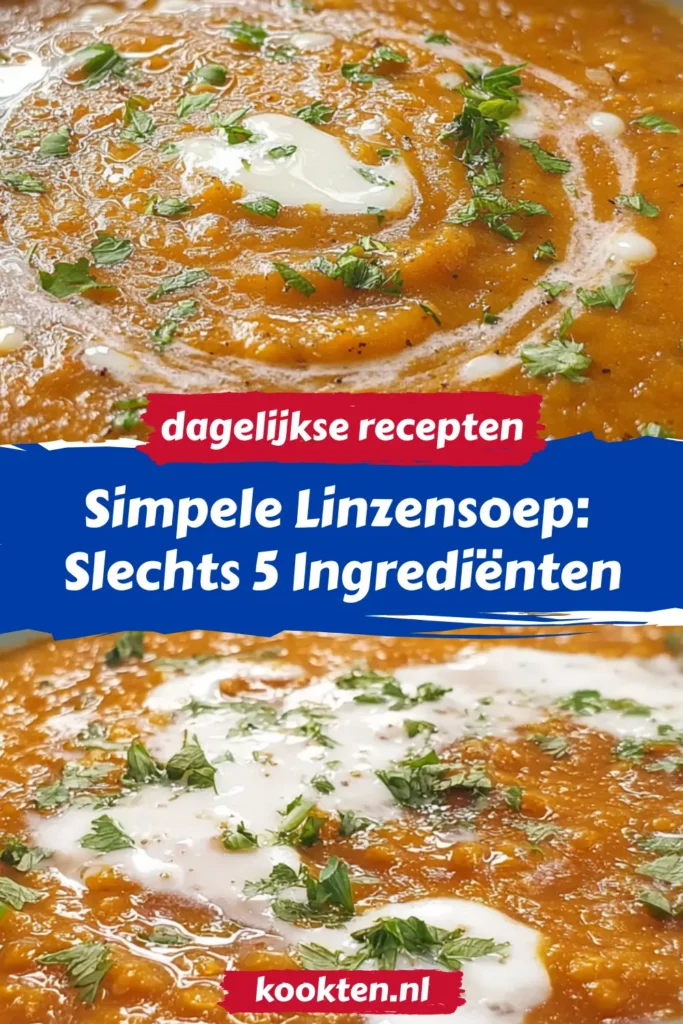 Simpele Linzensoep: Slechts 5 Ingrediënten
