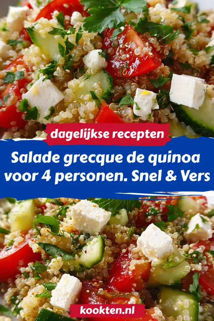 Salade grecque de quinoa voor 4 personen. Snel & Vers