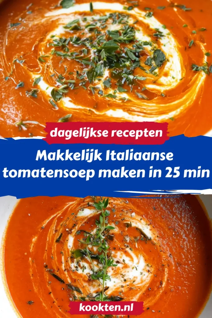 Makkelijk Italiaanse tomatensoep maken in 25 min