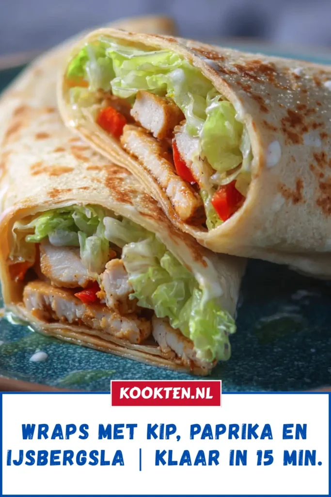 Wraps met kip, paprika en ijsbergsla | Klaar in 15 Min