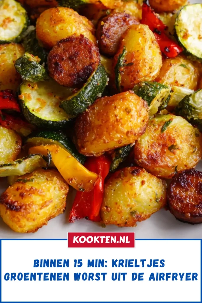 Binnen 15 min: Krieltjes groenten en worst uit de airfryer Binnen 15 min: Krieltjes groenten en worst uit de airfryer