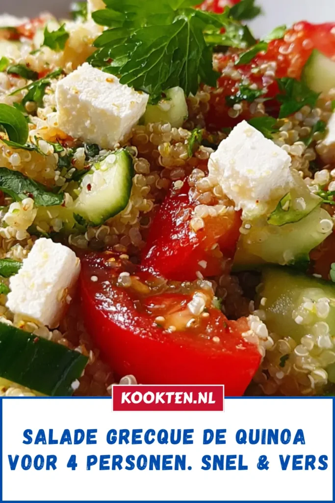 Salade grecque de quinoa voor 4 personen. Snel & Vers