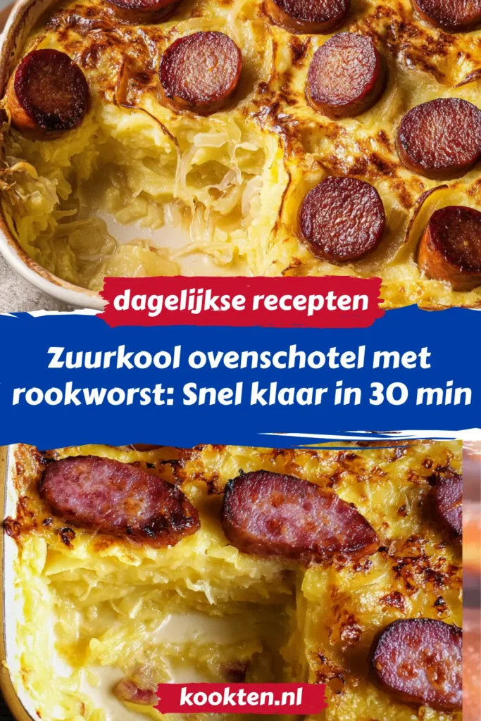 Zuurkool ovenschotel met rookworst: Snel klaar in 30 min