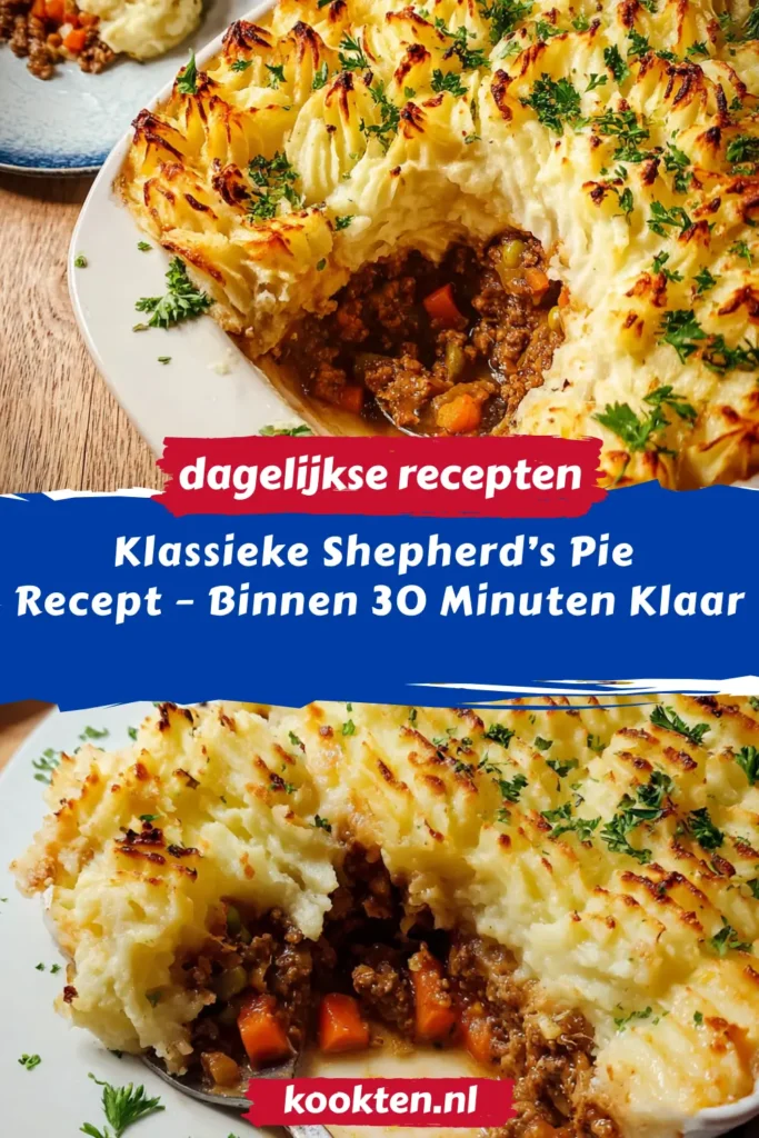 Klassieke Shepherd’s Pie Recept – Binnen 30 Minuten Klaar