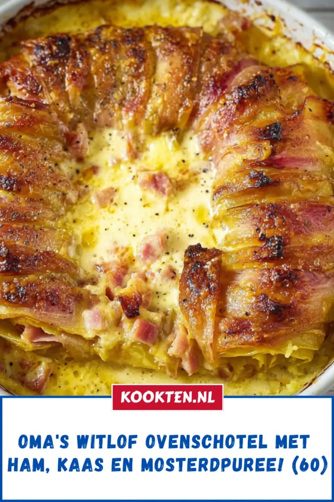 Oma's Witlof ovenschotel met ham, kaas en mosterdpuree! (60)