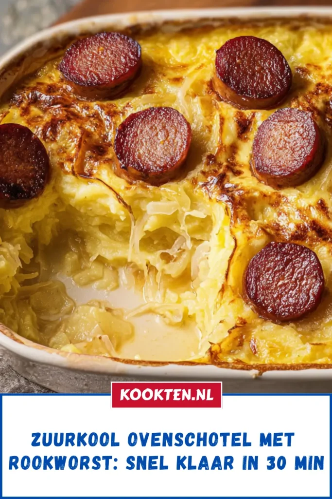 Zuurkool ovenschotel met rookworst: Snel klaar in 30 min