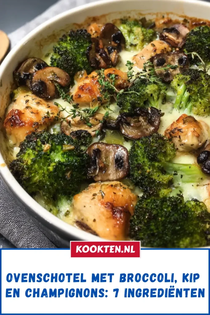 Ovenschotel met broccoli, kip en champignons: 7 ingrediënten