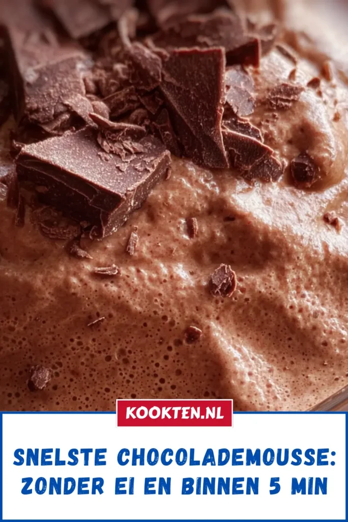 Snelste Chocolademousse: Zonder Ei en Binnen 5 Min