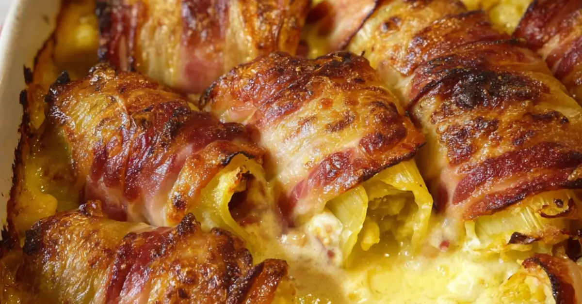 Oma's Witlof ovenschotel met ham, kaas en mosterdpuree! (60)