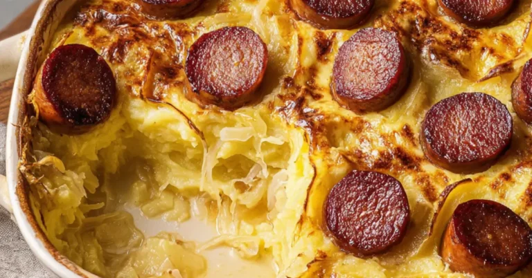 Zuurkool ovenschotel met rookworst: Snel klaar in 30 min