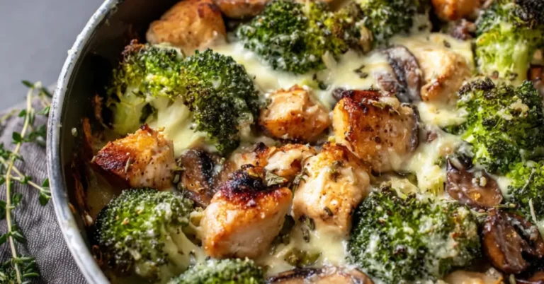 Ovenschotel met broccoli, kip en champignons: 7 ingrediënten