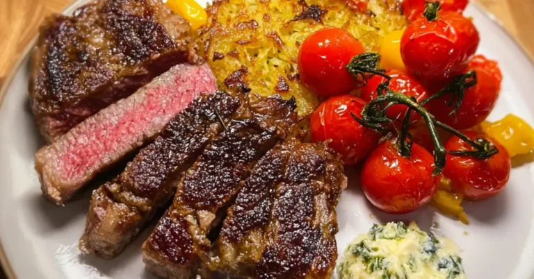 Snel! Ribeye met kruidenboter & aardappelrosti uit airfryer