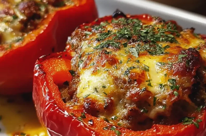 Gevulde Paprika's uit de Airfryer met Gehakt en Rode Pesto