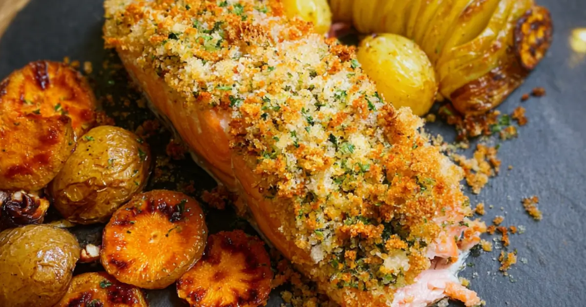 In 3 stappen: zalm airfryer met korstje & pompoen hasselback