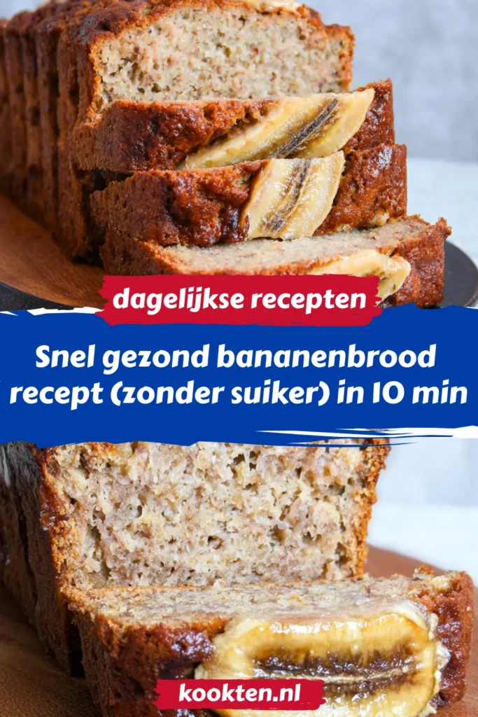 Snel gezond bananenbrood recept (zonder suiker) in 10 min