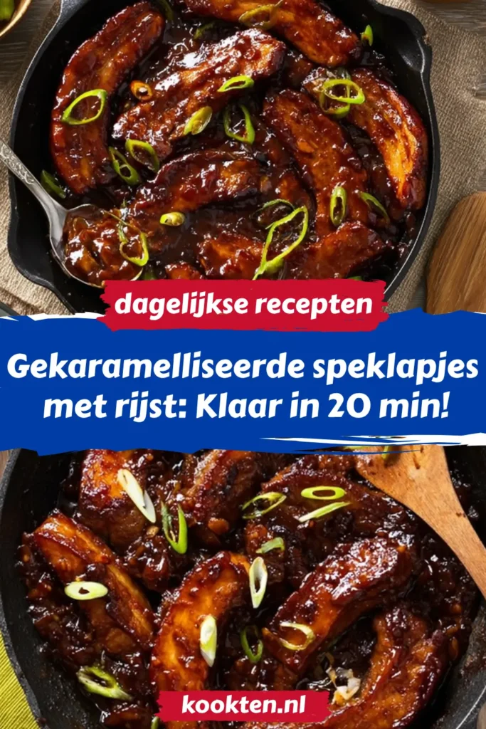 Gekaramelliseerde speklapjes met rijst: Klaar in 20 min! Gekaramelliseerde speklapjes met rijst: Klaar in 20 min!