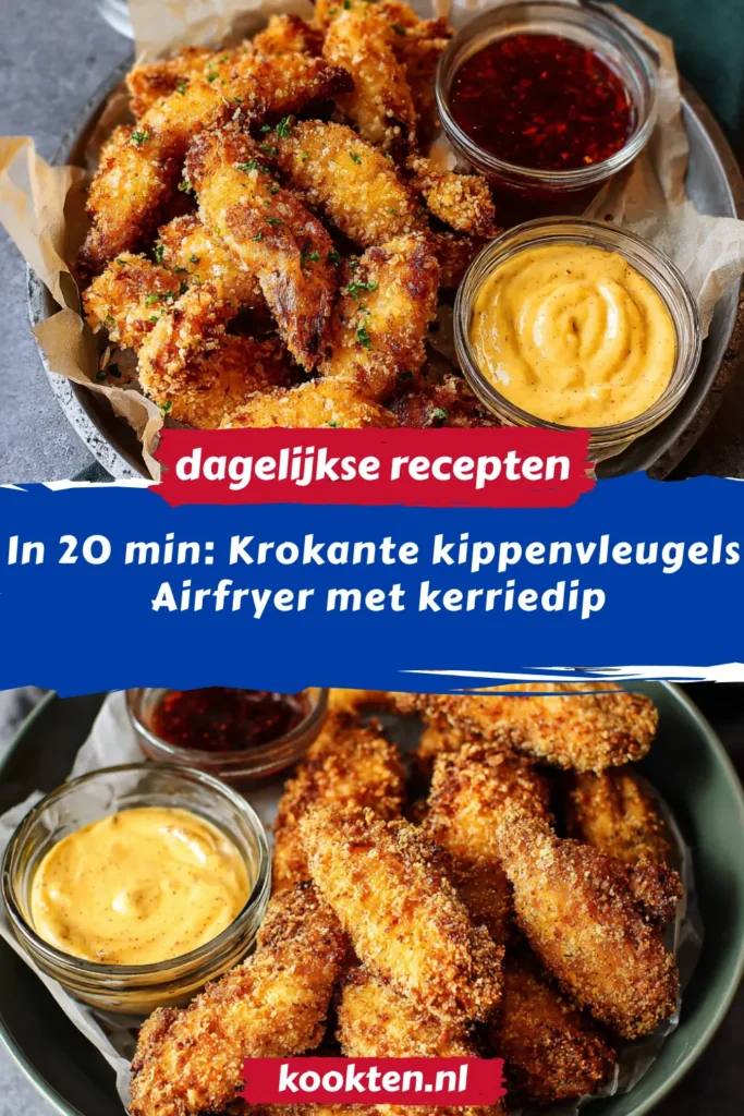 In 20 min: Krokante kippenvleugels Airfryer met kerriedip