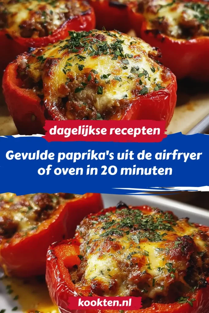 Gevulde paprika's uit de airfryer of oven in 20 minuten
