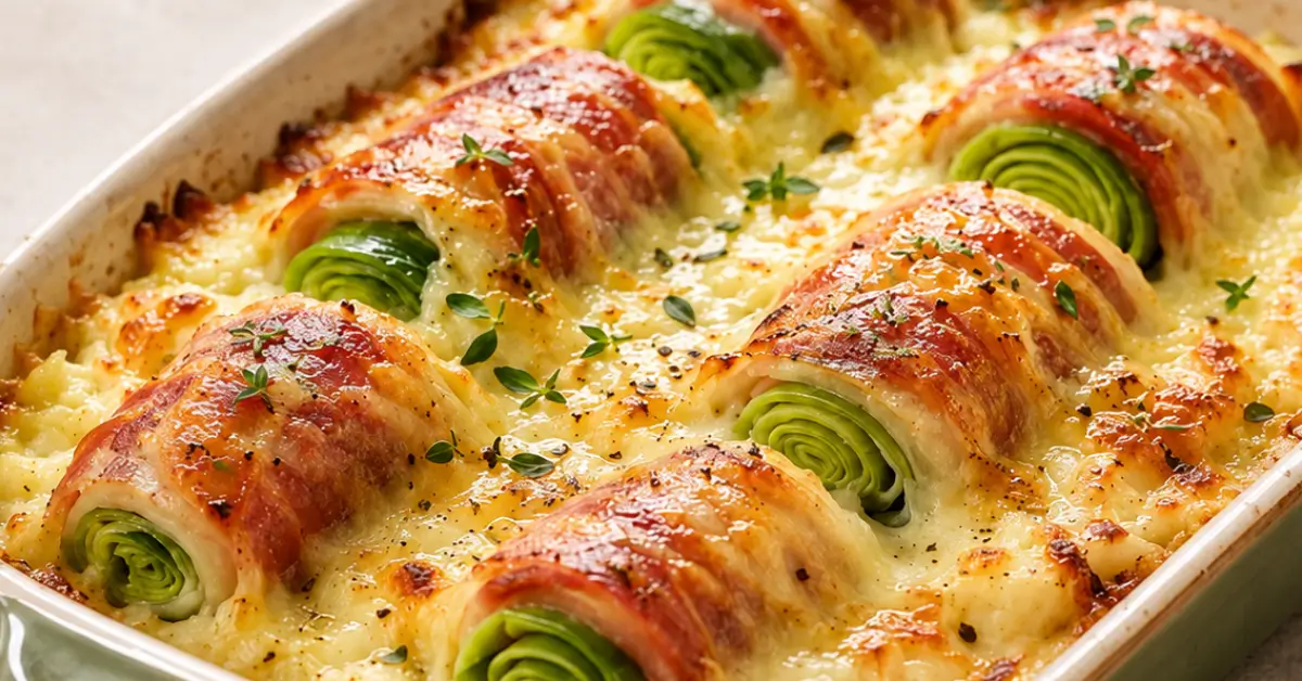 Gegratineerde preirolletjes met spek: Klaar in 30 min!