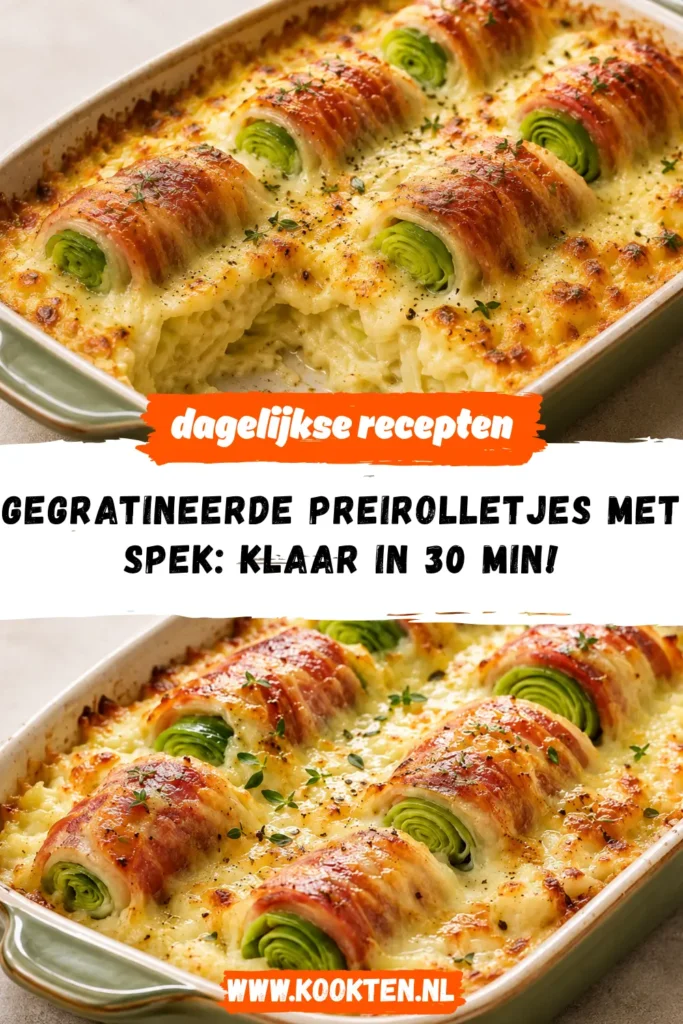 Gegratineerde preirolletjes met spek: Klaar in 30 min!