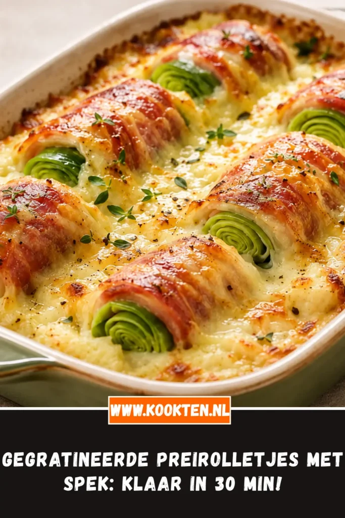 Gegratineerde preirolletjes met spek: Klaar in 30 min!