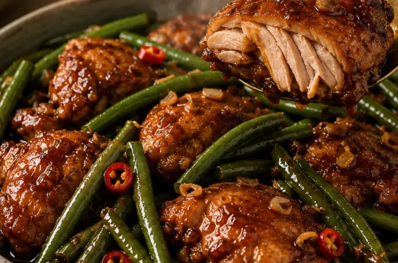 Surinaamse Kip Ketjap met Sperziebonen