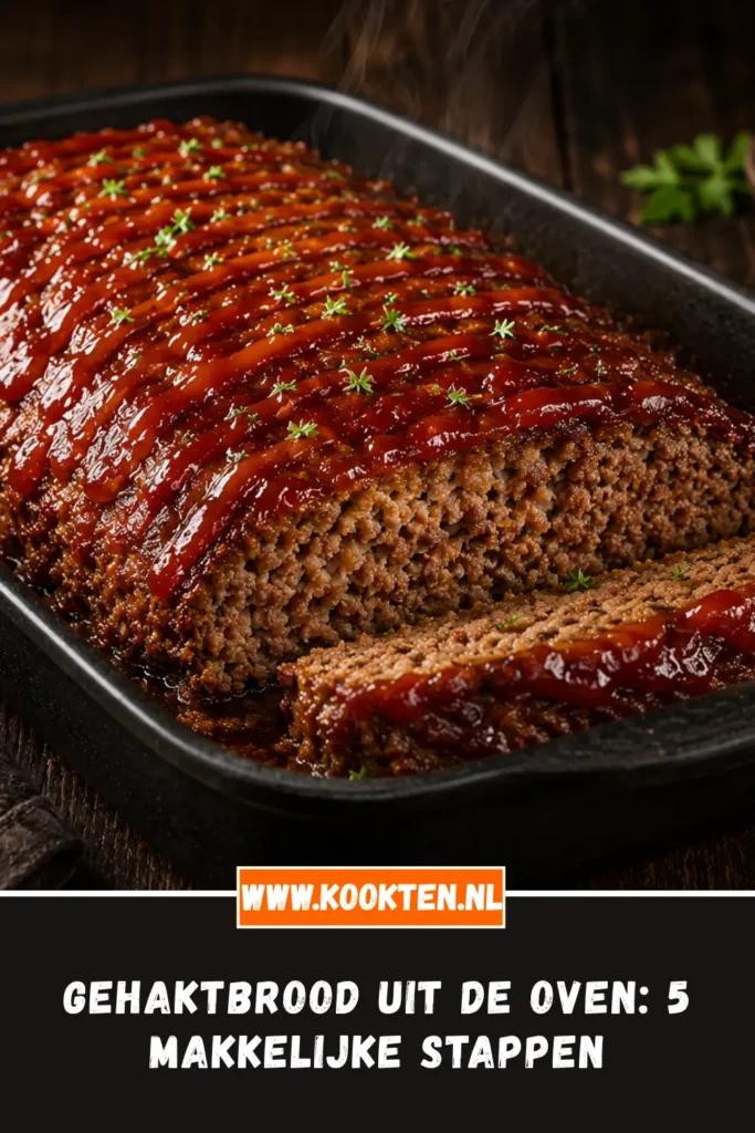 Gehaktbrood uit de oven van dichtbij op het bord