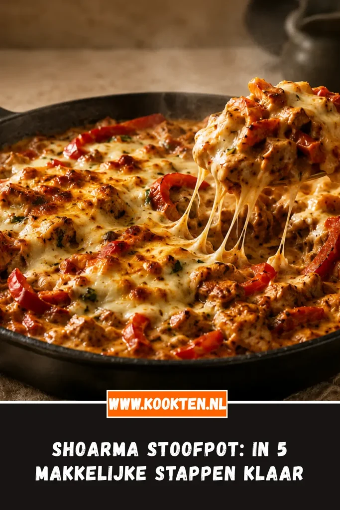 Shoarma stoofpot van dichtbij op het bord