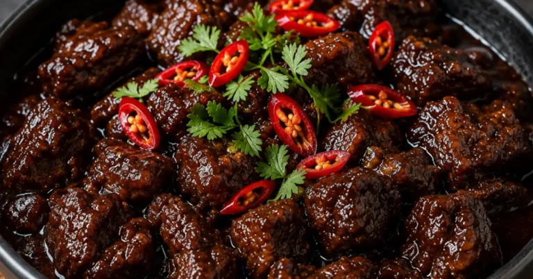 Stoofvlees in Ketjap Saus met rijst