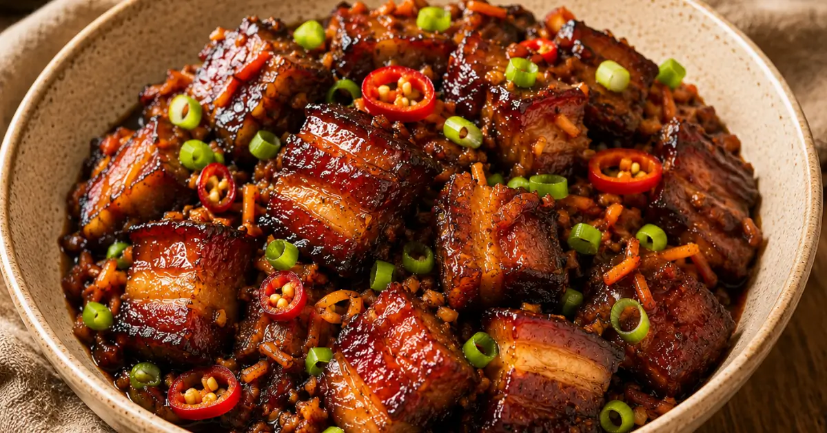 Indische speklapjes in ketjapsaus met lente-ui