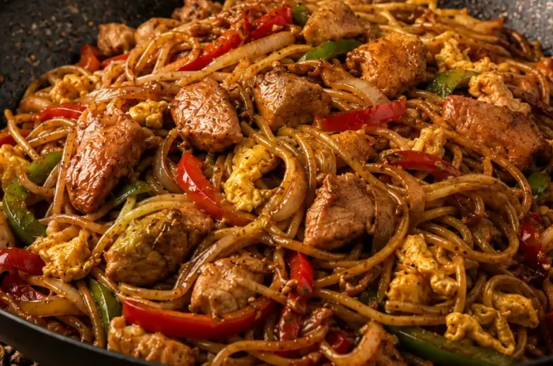Spaghetti met Indonesische Kip