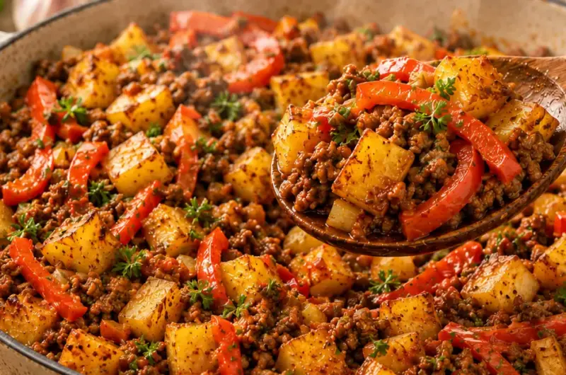 Hollandse Boerenpan met Gehakt en Paprika