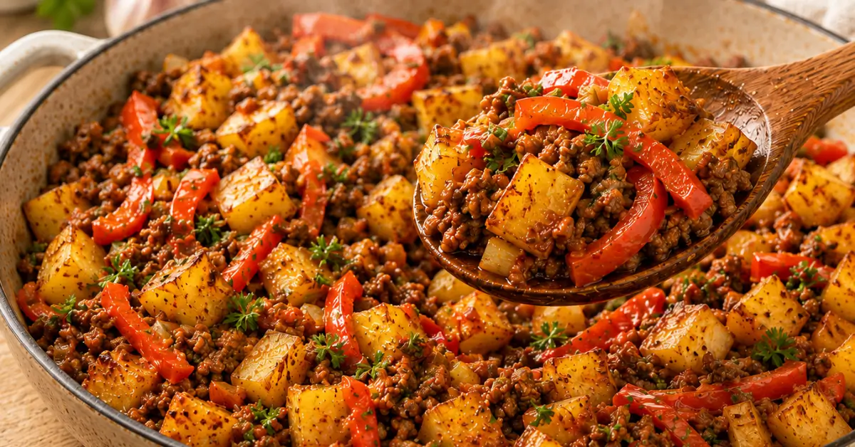 Hollandse Boerenpan met Gehakt en Paprika