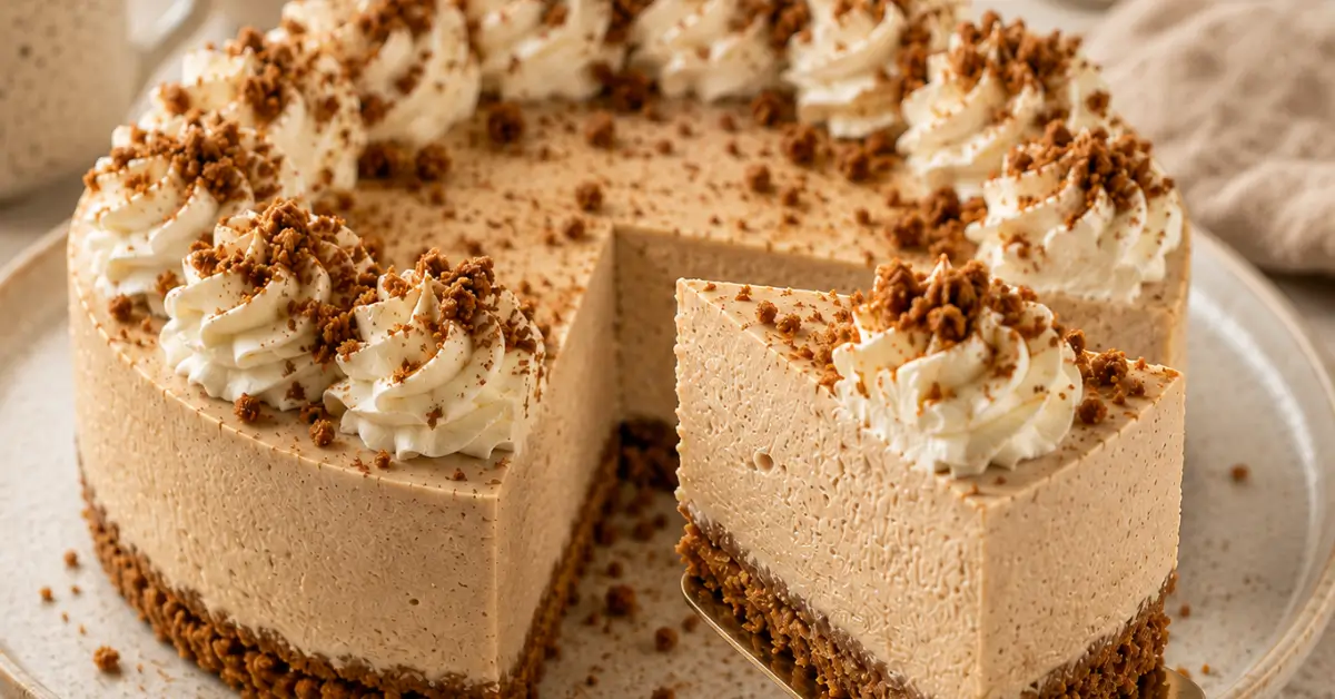 Koffie-Bastogne Cheesecake met romige koffievulling en Bastognebodem