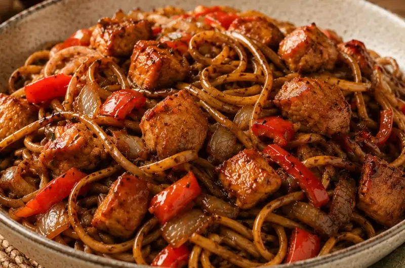 Indonesische Pasta met Kip