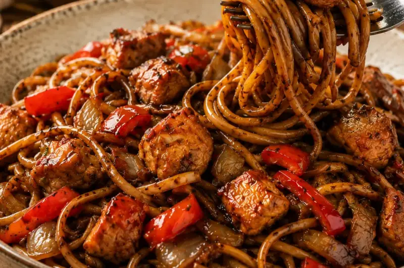Indonesische Pasta met Kip
