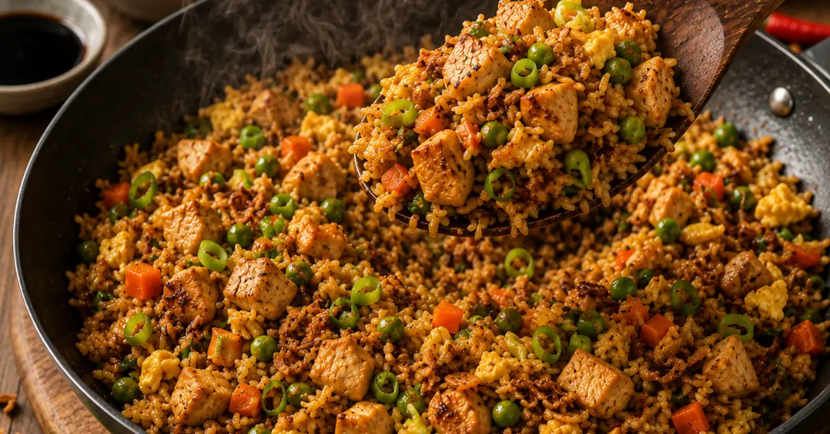 Nasi Goreng van Gisteren met kip, ei en groenten