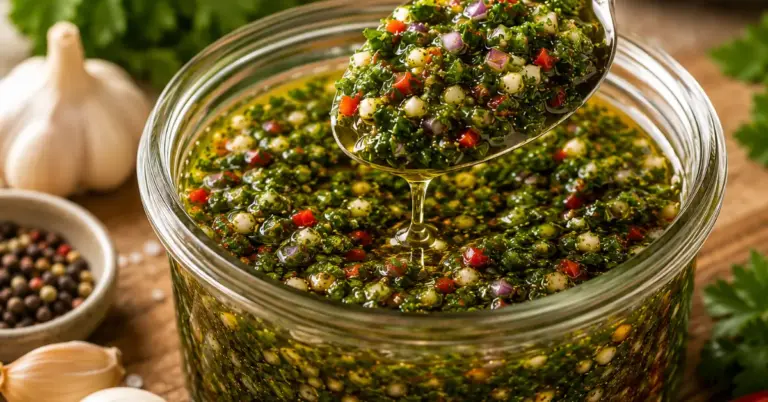 Authentieke Chimichurri met peterselie, rode peper en knoflook