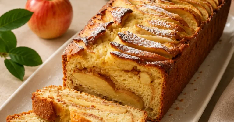 Yoghurtcake met appel, kaneel en een krokante suikerlaag