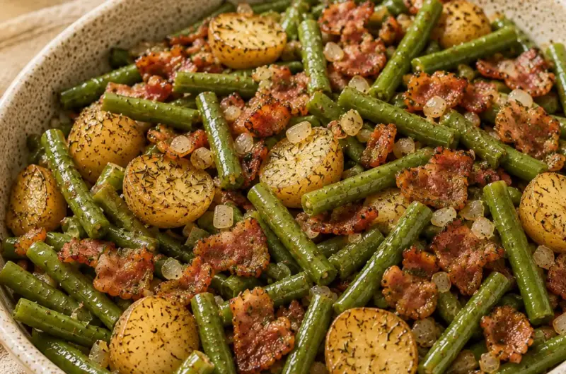 Groene Bonen en Aardappelen met Country Ranch-Bacon