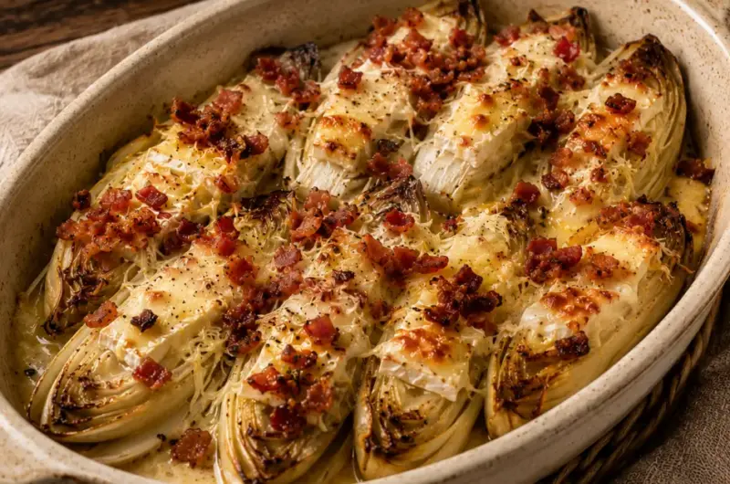 Witlof uit de oven met brie en spek