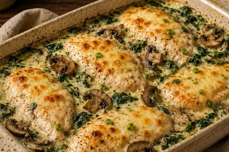 Kip, Spinazie en Champignons Ovenschotel