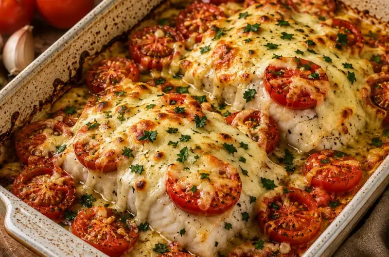 Ovenkabeljauw met Tomaat en Kaas