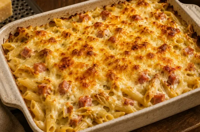 Gegratineerde Pasta met Witlof en Ham