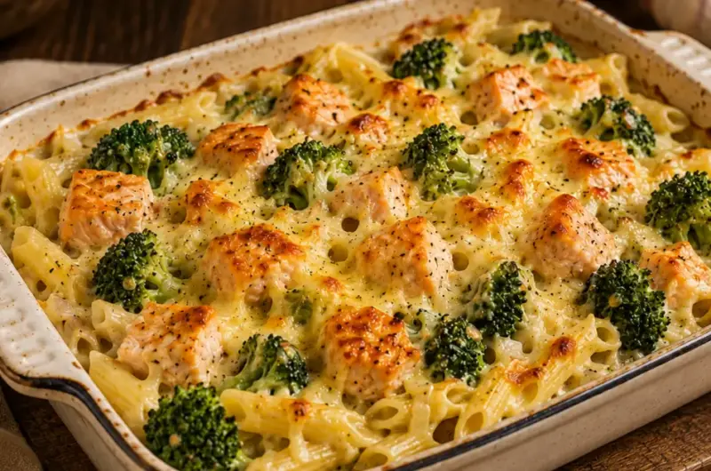 Ovenschotel met Broccoli, Zalm en Pasta