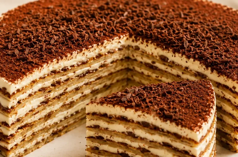 Pannenkoeken-tiramisu met mascarpone en chocolade