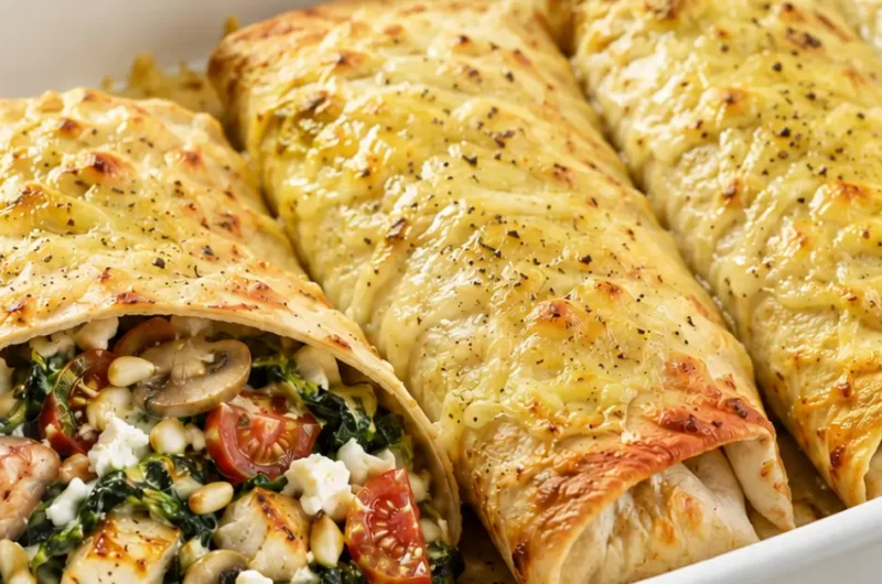 Romige spinaziewraps met kip